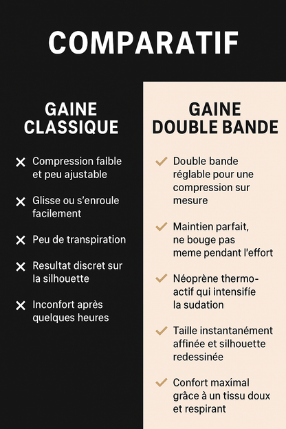 Gaine Ventre Plat Double Bande - Effet Immédiat