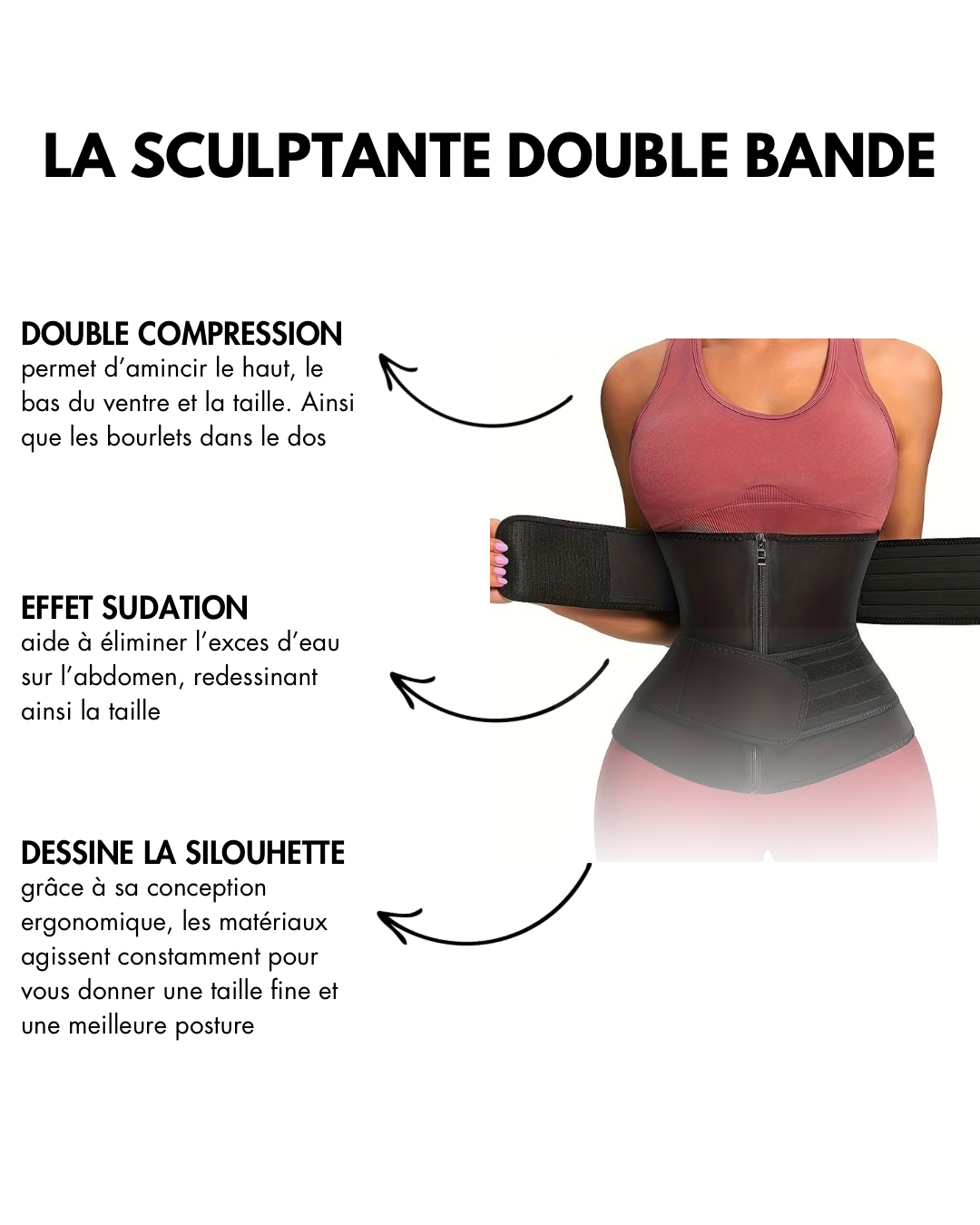 Gaine Ventre Plat Double Bande - Effet Immédiat